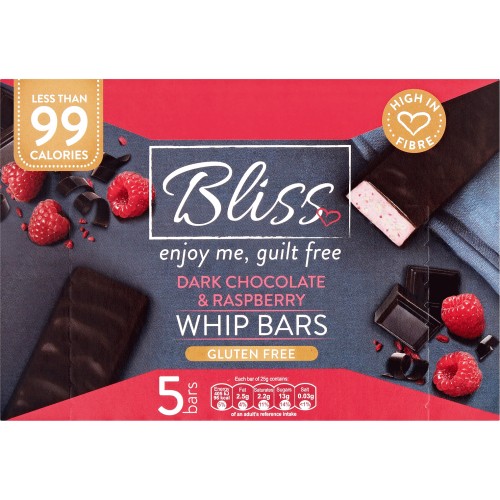 Bliss White Chocolate & Cherry Bakewell Flavour Whip Bars (5 x 25g