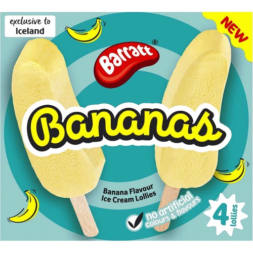 Barratt Foam Bananas Ice Lollies (4 x 160g) Compare Prices & Where To