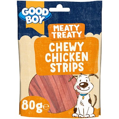 Good Boy Meaty Treaty Chewy Chicken Strips Dog Treats (80g) Compare