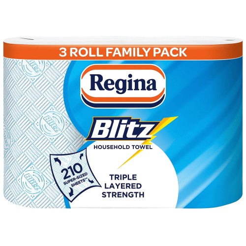 Regina Blitz 3 Ply Towels 2x70 sheets All Purpose Kitchen Towel 2 Rolls