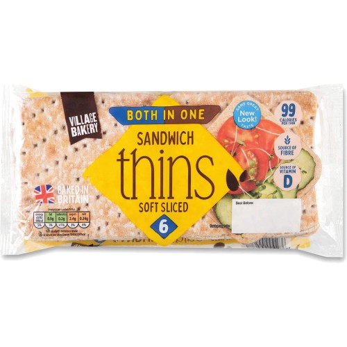 Village Bakery Both In One Sandwich Thins (6, 4) Compare Prices