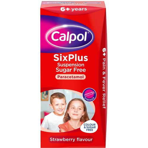 Calpol 6+ Sugar Free Strawberry Liquid Paracetamol (80ml) Compare
