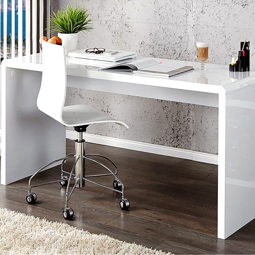 Furniturebox Alfredo High Gloss Computer Office Desk White Compare