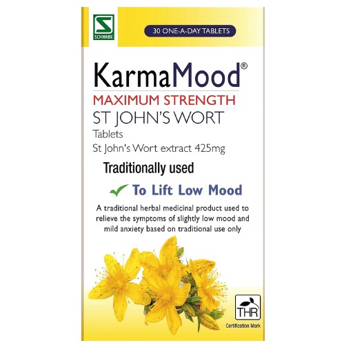 KarmaMood Maximum Strength St John's Wort To Lift Low Mood Tablets (30 x 425mg) Compare Prices