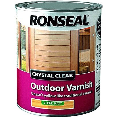 Ronseal Crystal Clear Outdoor Varnish Clear Matt Clear Satin (750ml, 2