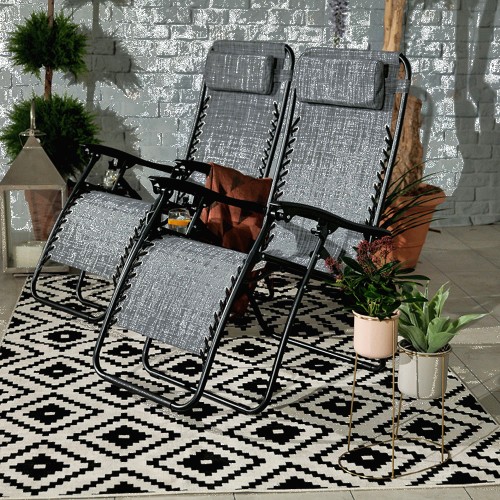 Royalcraft Set of 2 Grey Zero Gravity Relaxer Chairs Compare Prices