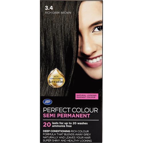 Boots Perfect Colour 3.4 Rich Dark Brown Hair Dye Semi Permanent Compare Prices & Where To Buy