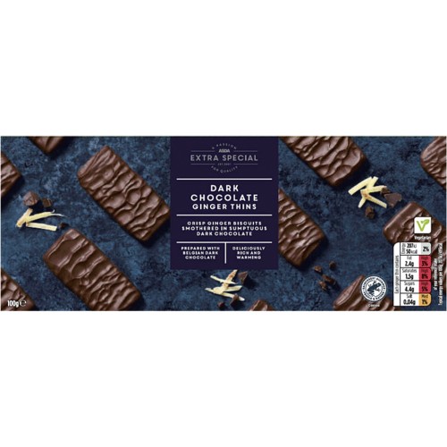 ASDA Extra Special Dark Chocolate Ginger Thins (100g) Compare Prices