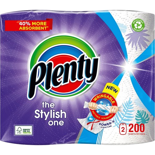 Plenty White Kitchen Roll 400 Sheet (4) Compare Prices Trolley.co.uk