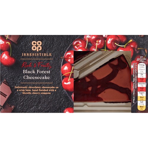 Coop Irresistible Black Forest Cheesecake (180g) Compare Prices