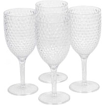 Cambridge Fete Wine Glasses 4 Piece Set For Parties & Camping Clear