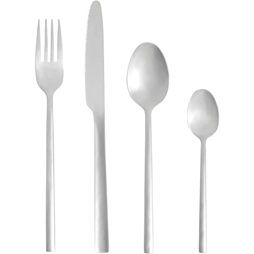 M&S Collection 16 Piece Manhattan Brushed Cutlery Set Silver Compare