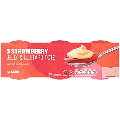 ASDA 3 Strawberry Jelly & Custard Pots (3 x 125g) Compare Prices