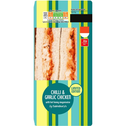 Sainsbury's Chilli & Garlic Chicken Sandwich Limited Edition Compare