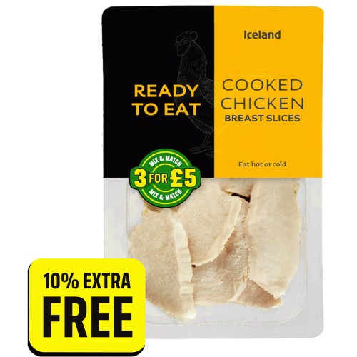 Iceland Ready to Eat Cooked Chicken Breast Slices + 10 Extra Free