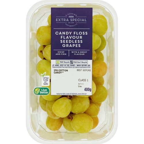 ASDA Extra Special Candy Floss Flavour Seedless Grapes (400g) Compare
