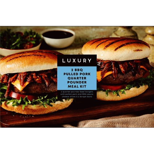 Iceland Luxury 2 BBQ Pulled Pork Quarter Pounder Meal Kit (525g