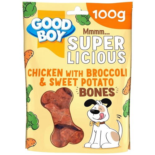 Good Boy Superlicious Chicken with Broccoli & Sweet Potato Bone Dog