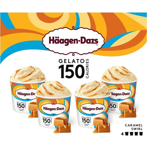 HaagenDazs Gelato 150 Calories Chocolate Drizzle Ice Cream (4 x 95ml