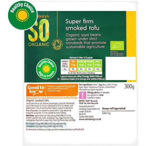 SO Organic Super Firm Smoked Vegan Tofu (300g) Compare Prices & Where