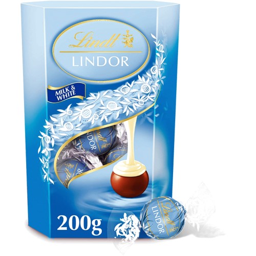 Lindt Lindor Milk & White Chocolate Truffles Box (200g) Compare