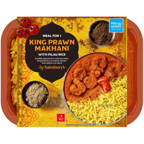 Sainsbury's Indian King Prawn Makhani with Pilau Rice Ready Meal for 1 (400g) Compare Prices