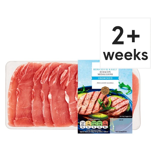 Tesco Reduced Fat & Salt 10 Unsmoked Bacon Medallions (300g) Compare