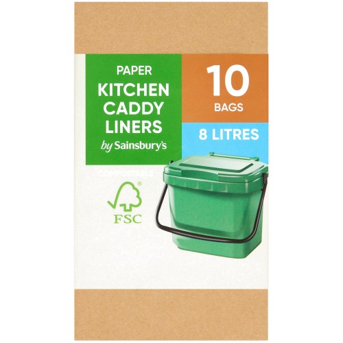 Sainsbury's Paper Kitchen Caddy Liners Bags (10) Compare Prices & Where To Buy Trolley.co.uk