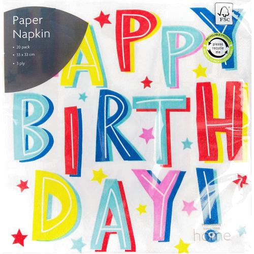 Morrisons Happy Birthday Balloon Napkins (20) Compare Prices & Where To Buy Trolley.co.uk