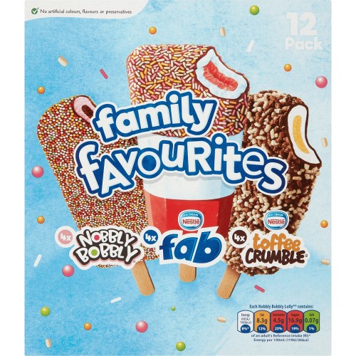 Nestle Family Favourites Mixed Ice Lollies (12 x 712ml) Compare Prices & Where To Buy