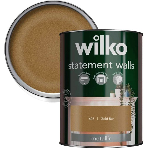 Wilko Statement Walls Gold Bar Metallic Emulsion Paint (1250ml