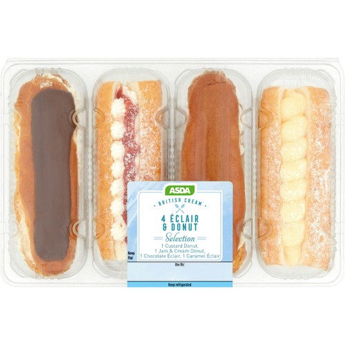 ASDA British Cream 4 Eclair & Donut Selection (4) Compare Prices