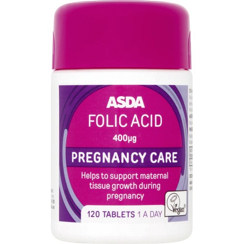 ASDA Folic Acid 400µg Pregnancy CareTablets 1 A Day (120) Compare