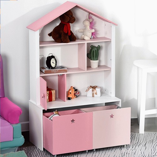 Kids Pink Bookcase with Wheels Compare Prices & Where To Buy