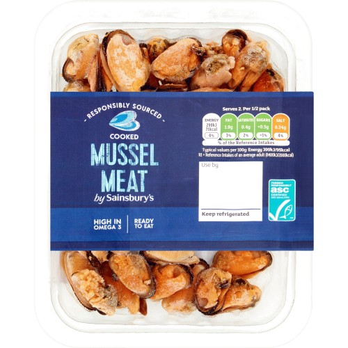 Sainsbury's Cooked ASC Ready to Eat Mussel Meat (150g) Compare Prices