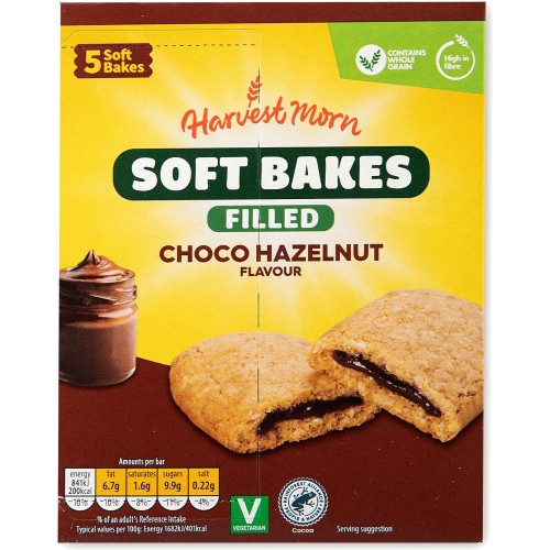 Harvest Morn Choco Hazelnut Flavour Filled Soft Bakes (5 x 50g