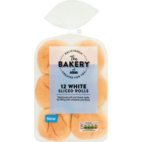 The BAKERY at ASDA 12 White Sliced Rolls (12) Compare Prices & Where