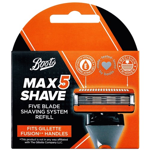 Boots Max Shave 5 Blade Universal Refill (4) Compare Prices & Where