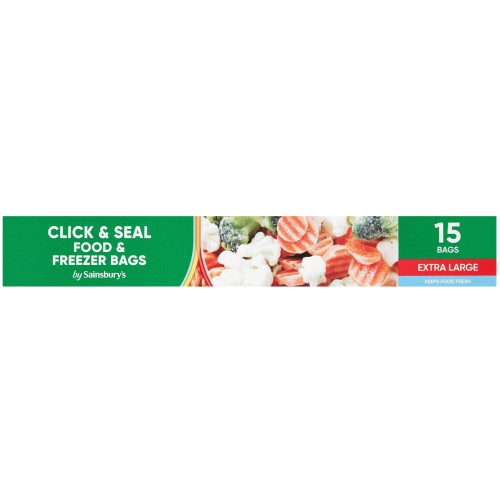Sainsbury's Click & Seal Food Freezer Bags Extra Large (15) Compare