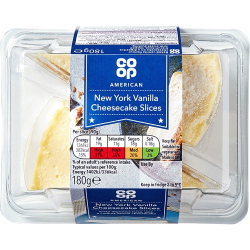 Coop American New York Vanilla Cheesecake Slices (180g) Compare Prices & Where To Buy