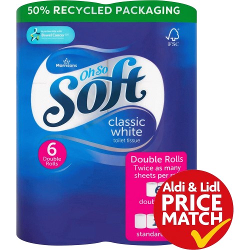 Morrisons White Double Toilet Rolls (6) Compare Prices & Where To Buy