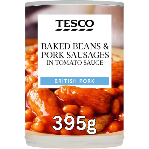 Tesco Baked Beans & Pork Sausages In Tomato Sauce (395g) Compare Prices & Where To Buy