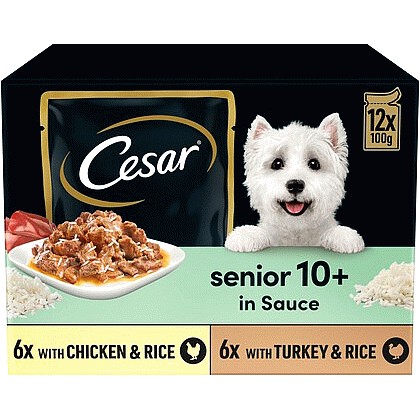 Cesar Senior Wet Dog Food Pouches Mixed Selection in Jelly (12 x 100g