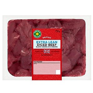 Sainsbury's British or Irish Extra Lean Diced Beef (750g) Compare