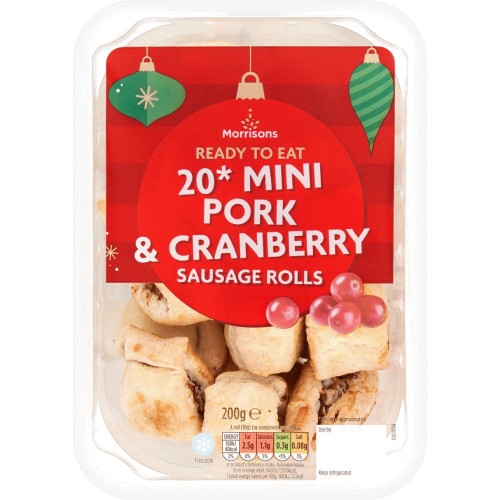 Morrisons 20 Mini Cranberry & Pork Sausage Rolls (200g) Compare