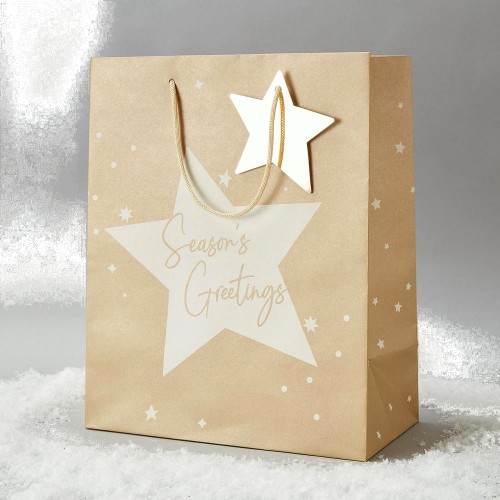 Morrisons Large Gold Stars Christmas Gift Bag Compare Prices & Where