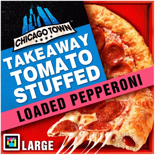 Chicago Town Takeaway Large Stuffed Pepperoni Pizza Tomato Stuffed