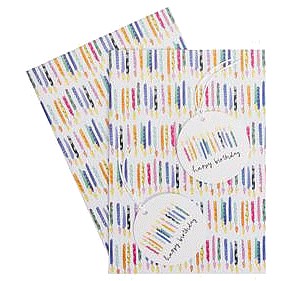 Sainsbury's Home Brights Candle Wrapping Paper and Gift Tags Birthday
