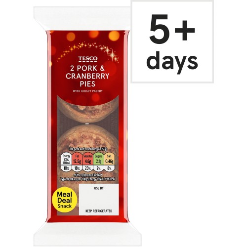 Tesco Mini Pork & Cranberry Pork Pies (2 x 50g) Compare Prices