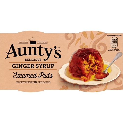 Auntys Ginger Syrup Steamed Puddings (2 x 95g) Compare Prices